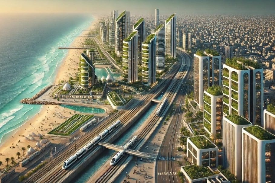 تصميم حضري معاصر يمثل فخ التبعية المعمارية في إعادة الإعمار؛ حيث يتم استبدال النسيج الاجتماعي الأصيل بأبراج زجاجية نمطية ومشاريع ساحلية قد تؤدي إلى اغتراب الساكن عن بيئته ومحو ذاكرة المكان.